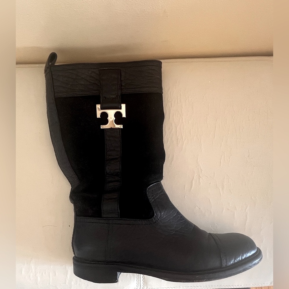 Tory Burch Womens Leather Trim Mid Calf Boots Black
Suede Size 8 M
